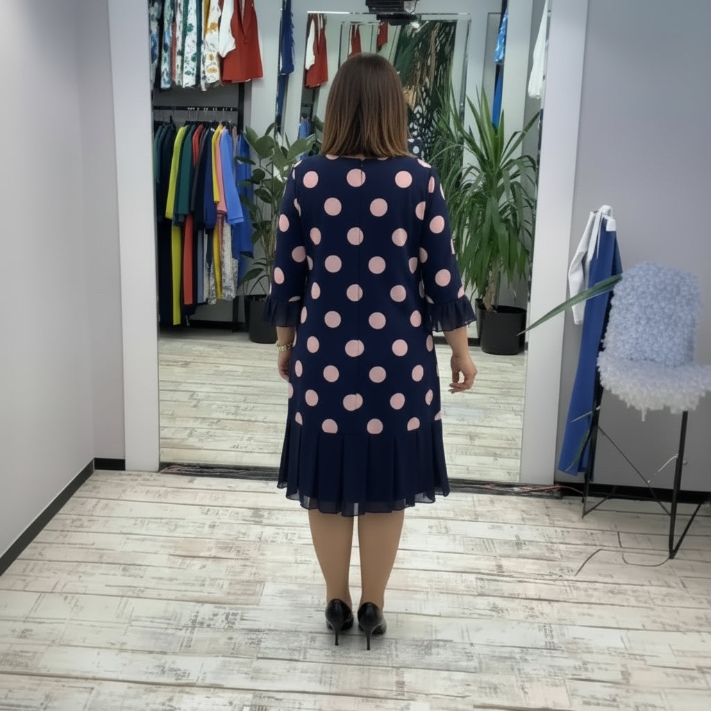 Palerine | Pleated Polka Dot Dress