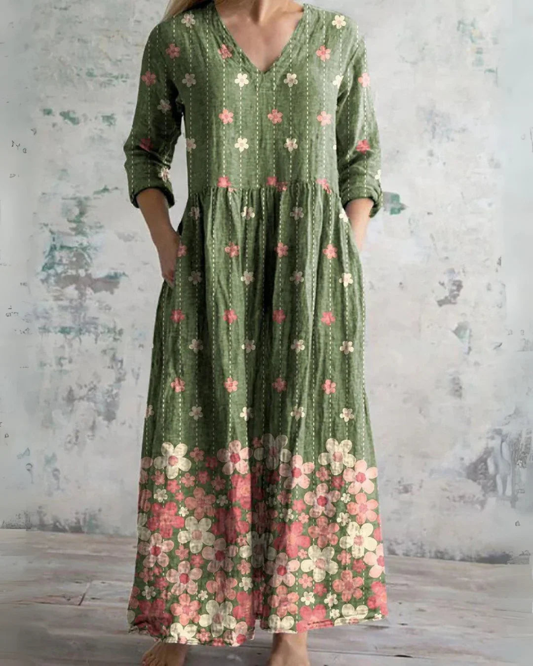 Clara™ | Vintage Floral Maxi Dress