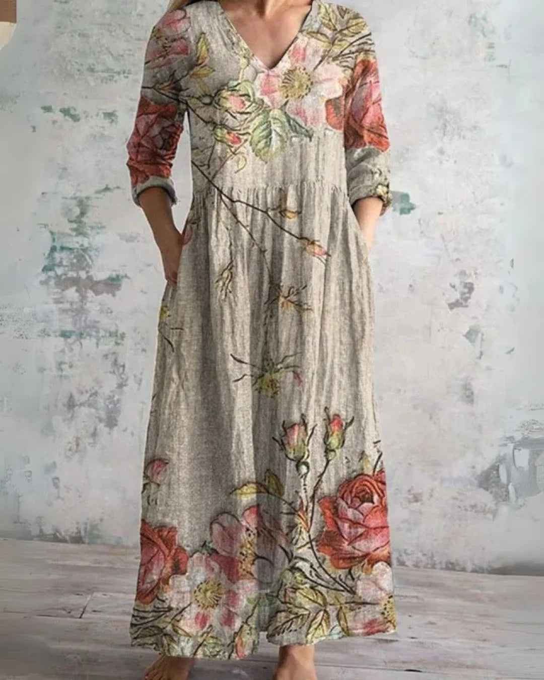 Clara™ | Vintage Floral Maxi Dress