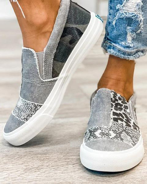 Quinny | Casual Leopard Print Canvas Shoes