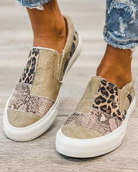 Quinny | Casual Leopard Print Canvas Shoes