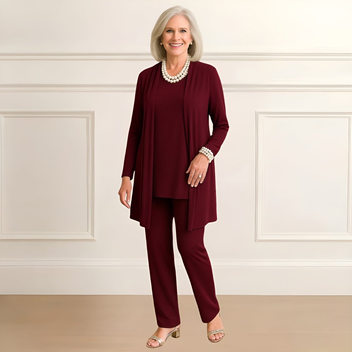 Rosy Cardigan, Top & Pants Set