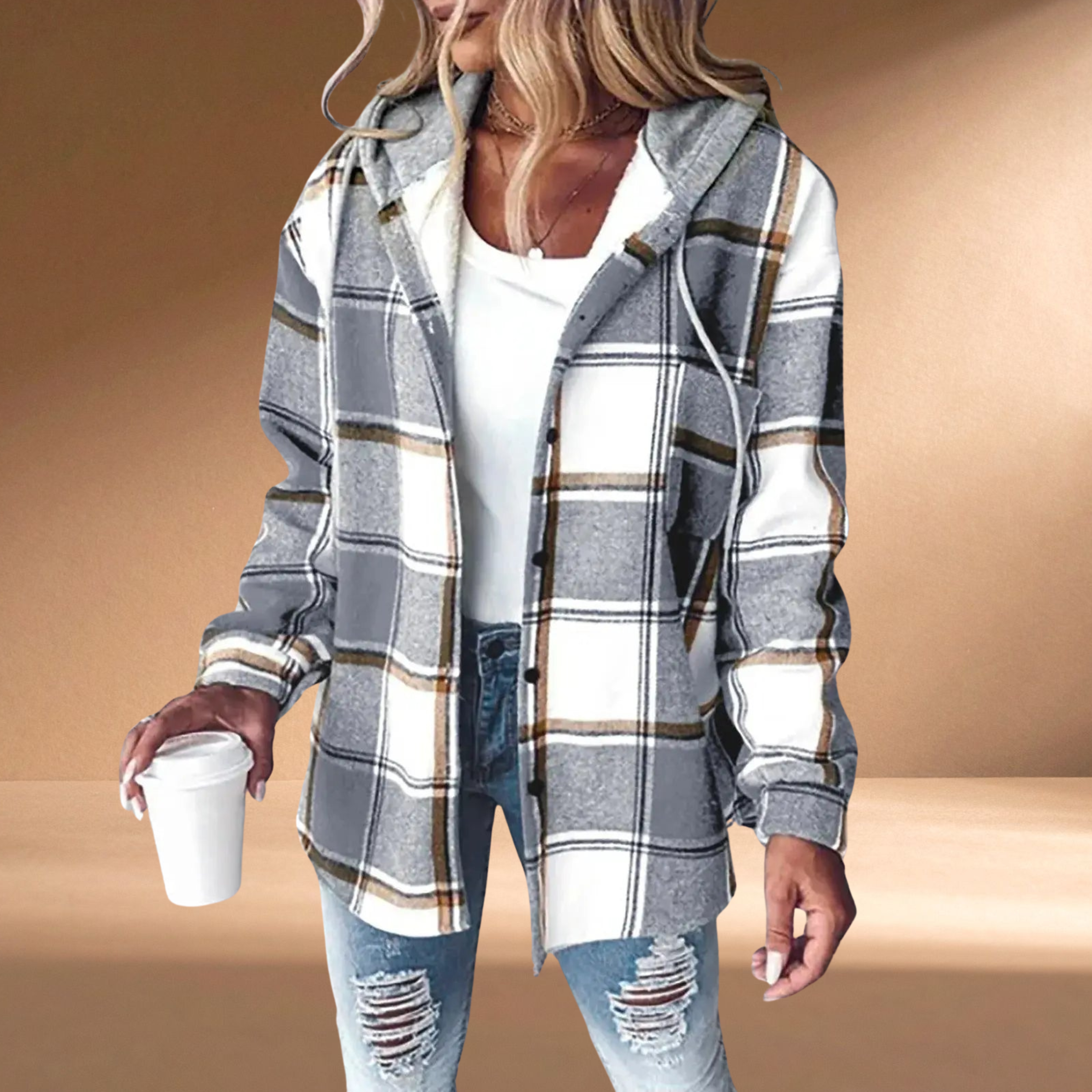 Emma | Checked Hooded Shacket