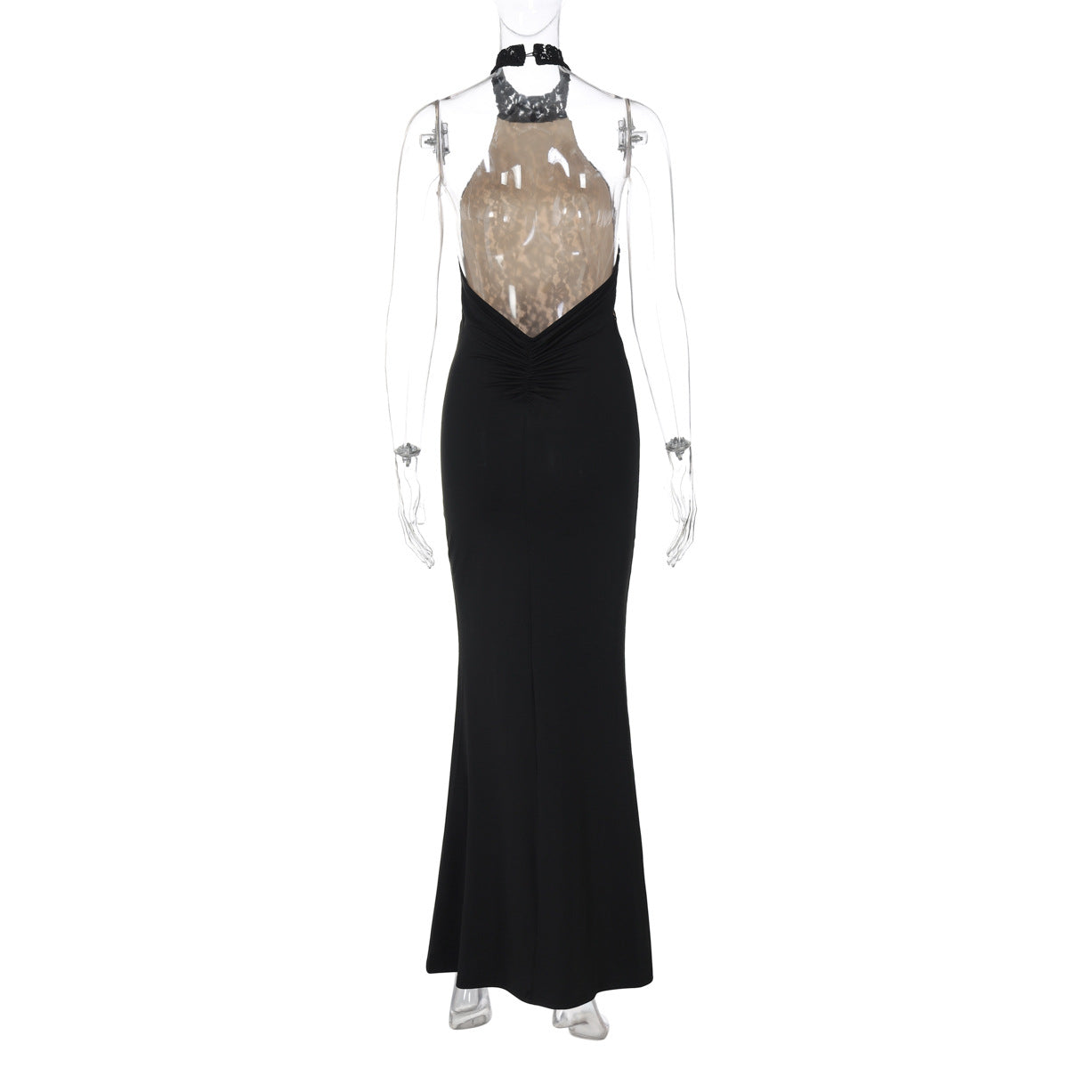 Ruby Lace Halter Maxi Dress