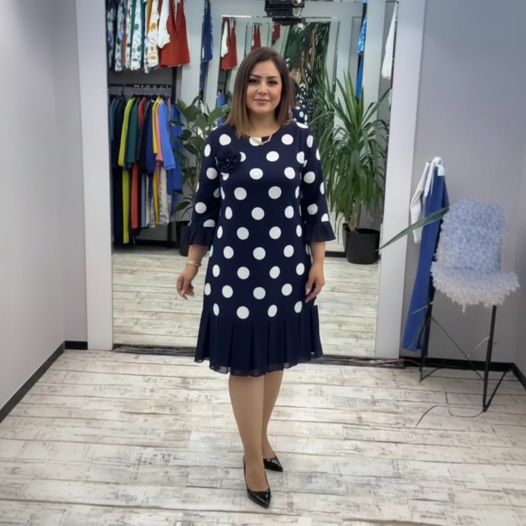 Palerine | Pleated Polka Dot Dress