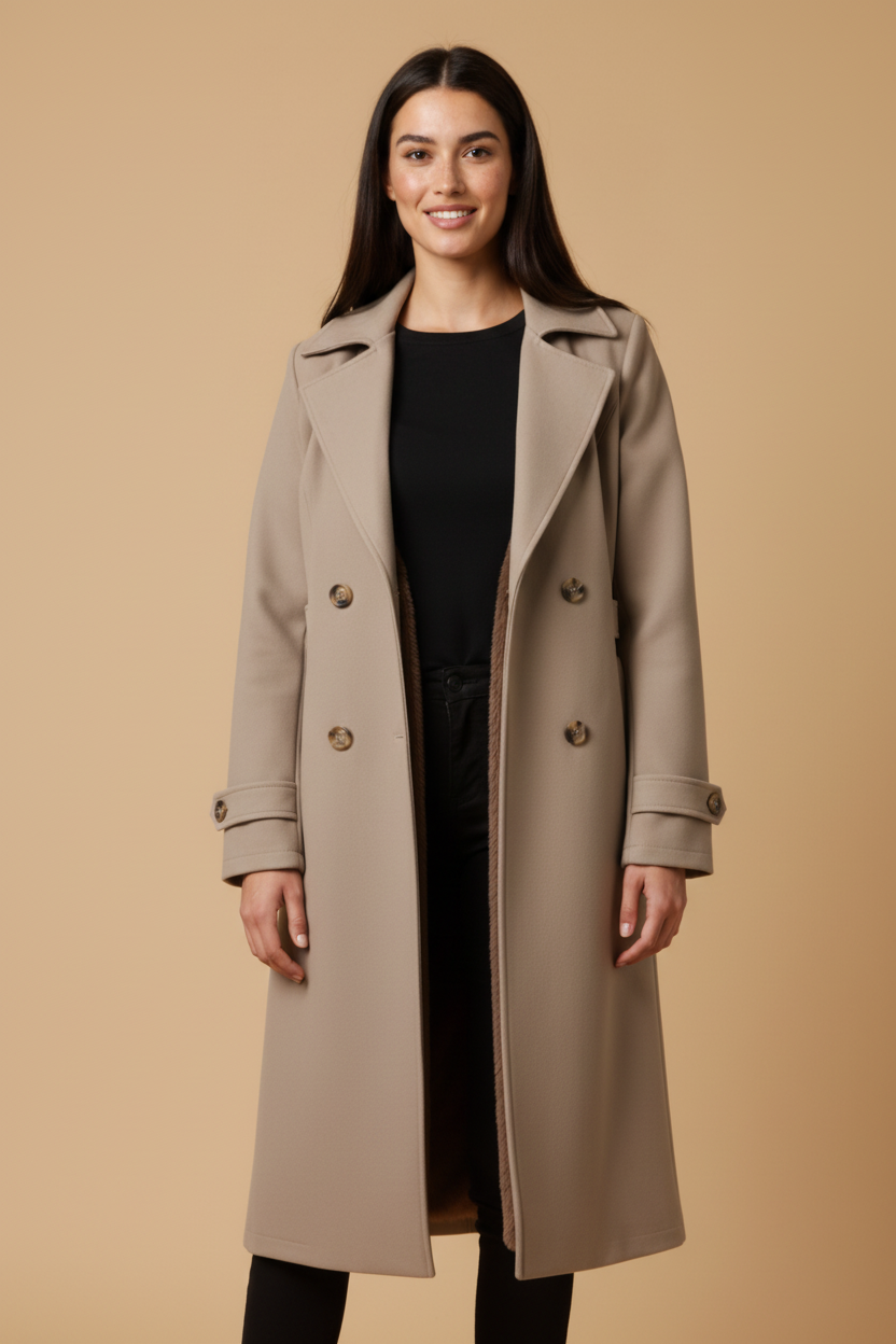 Amelia - Elegant Wool Trench Coat