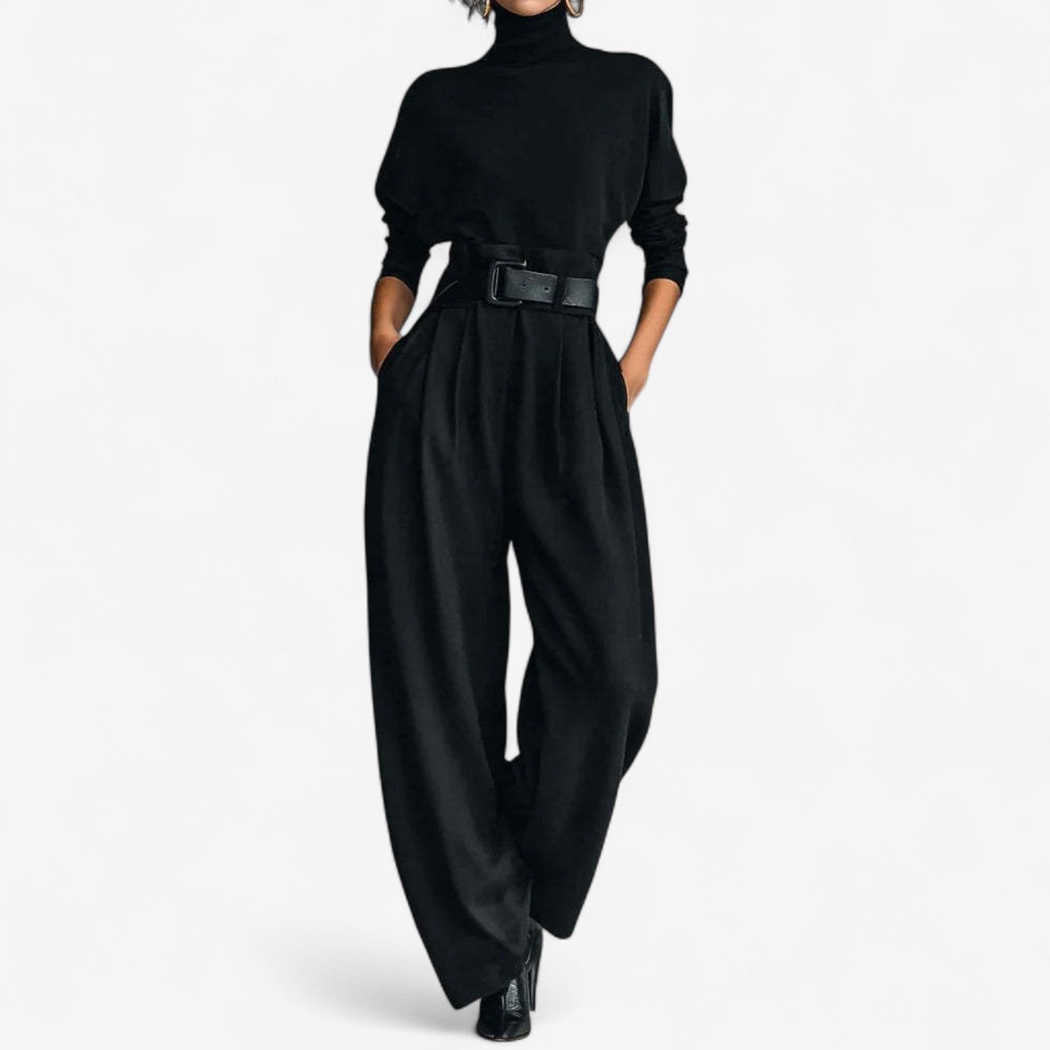 Elise - High-Neck Jumpsuit with Matching Belt