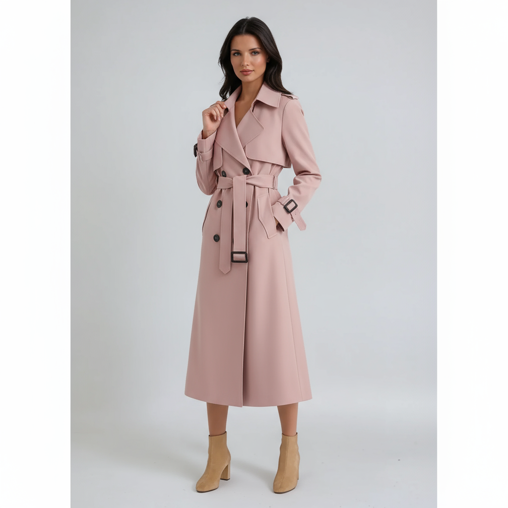 Long Trench Coat for Women | Coat with Belt
